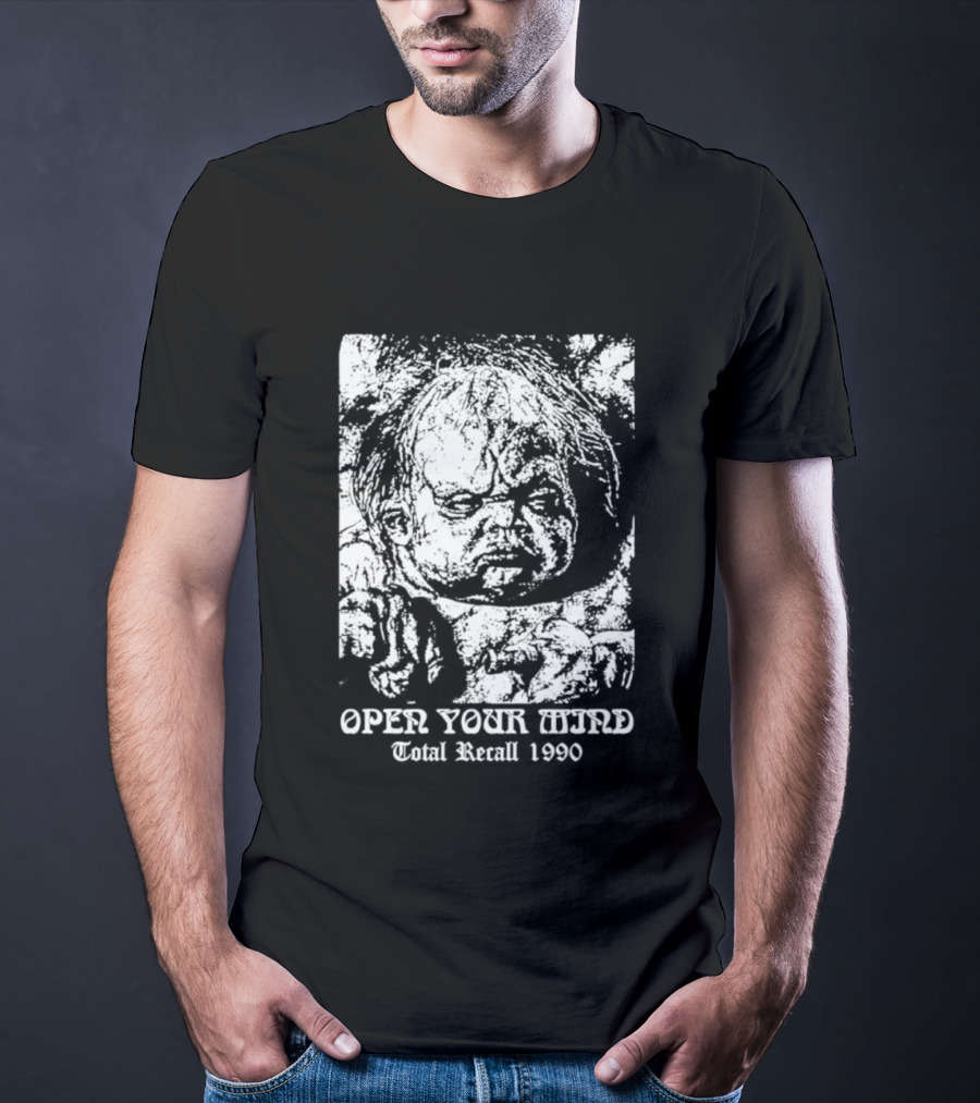 Open Your Mind Total Recall 1990 Arnold Schwarzenegger T-Shirt