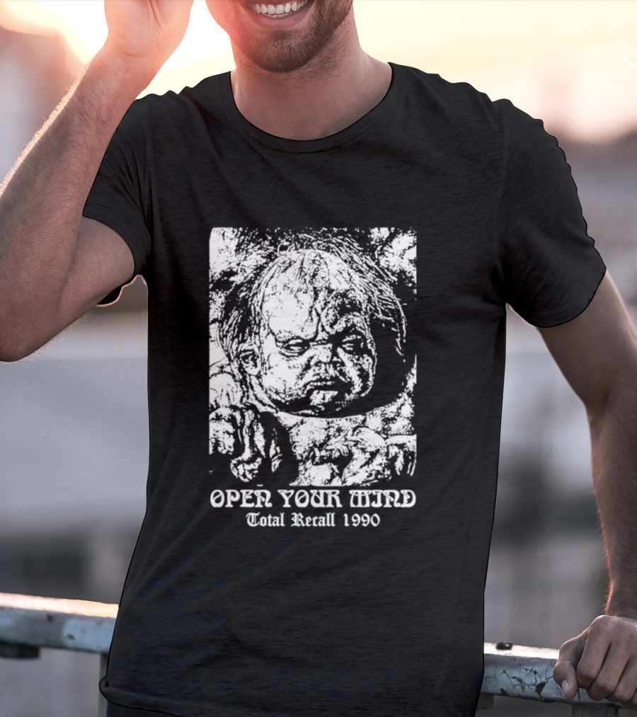 Open Your Mind Total Recall 1990 Arnold Schwarzenegger T-Shirt
