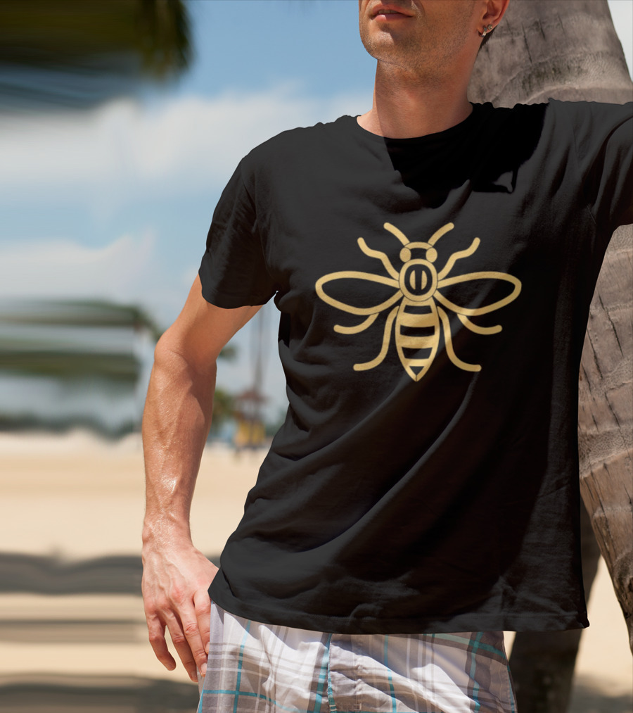 Golden Bee Honeybee Insect Nature Bumblebee Minimalist T-Shirt
