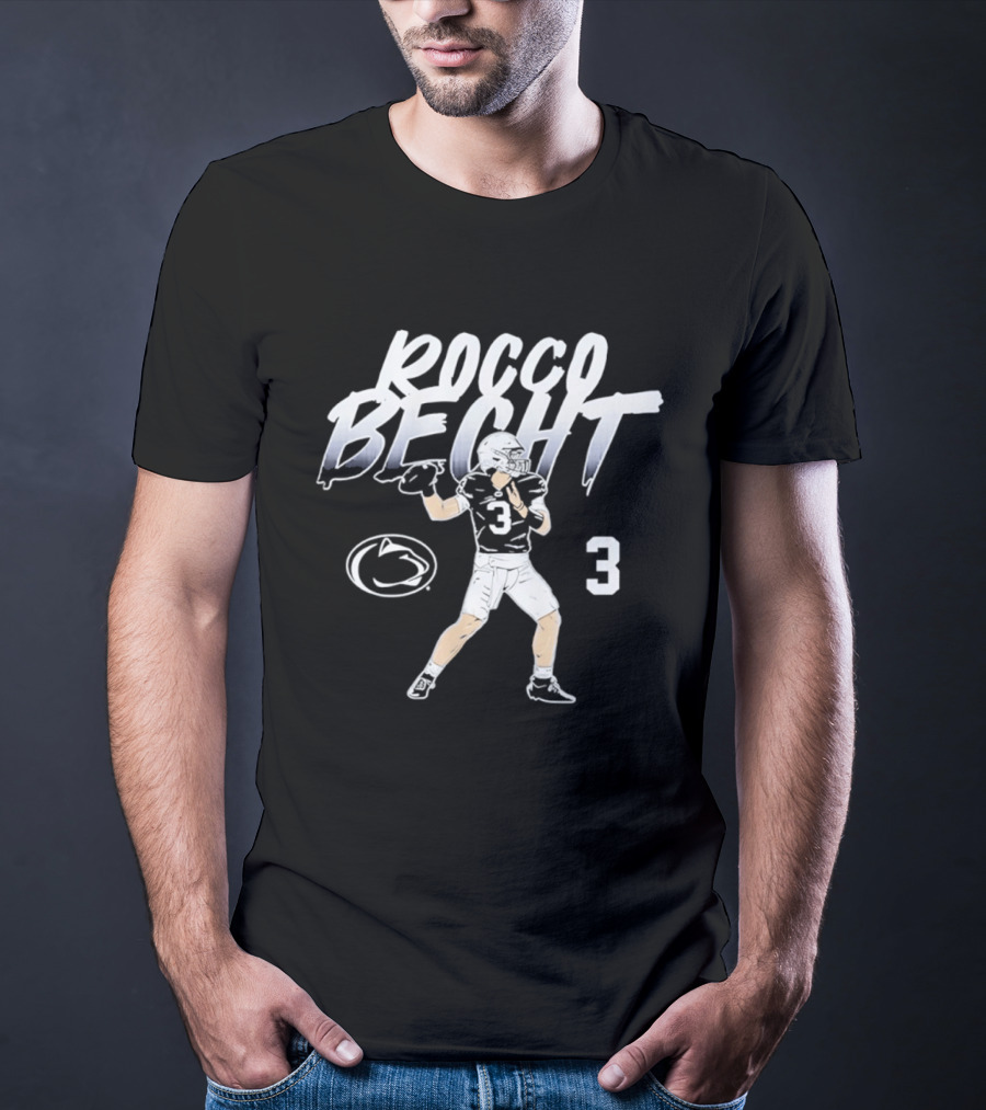 Rocco Becht Number 3 Penn State Football Pose Star T-Shirt