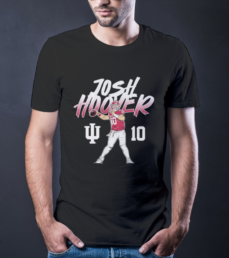 Josh Hoover 10 Indiana Football IU Hoosiers Quarterback Pose T-Shirt