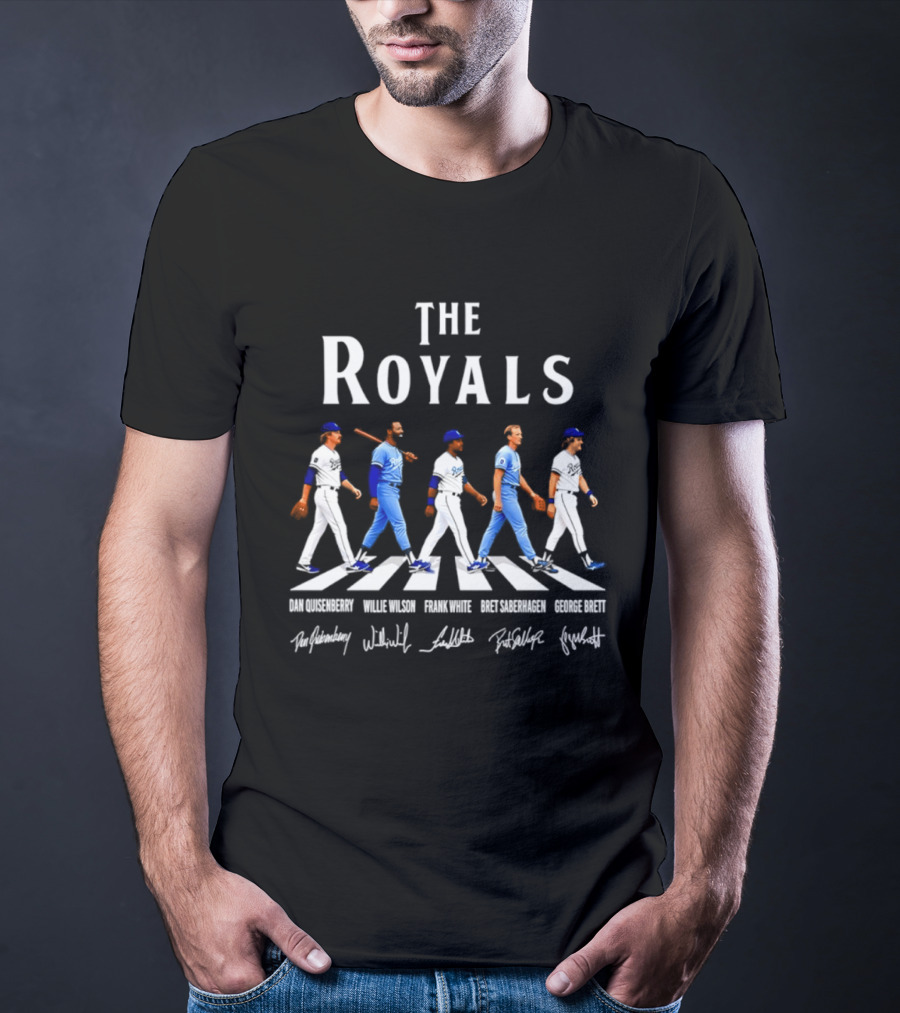 The Royals Dan Quisenberry Willie Wilson Frank White Bret Saberhagen George Brett Kansas City Signatures T-Shirt