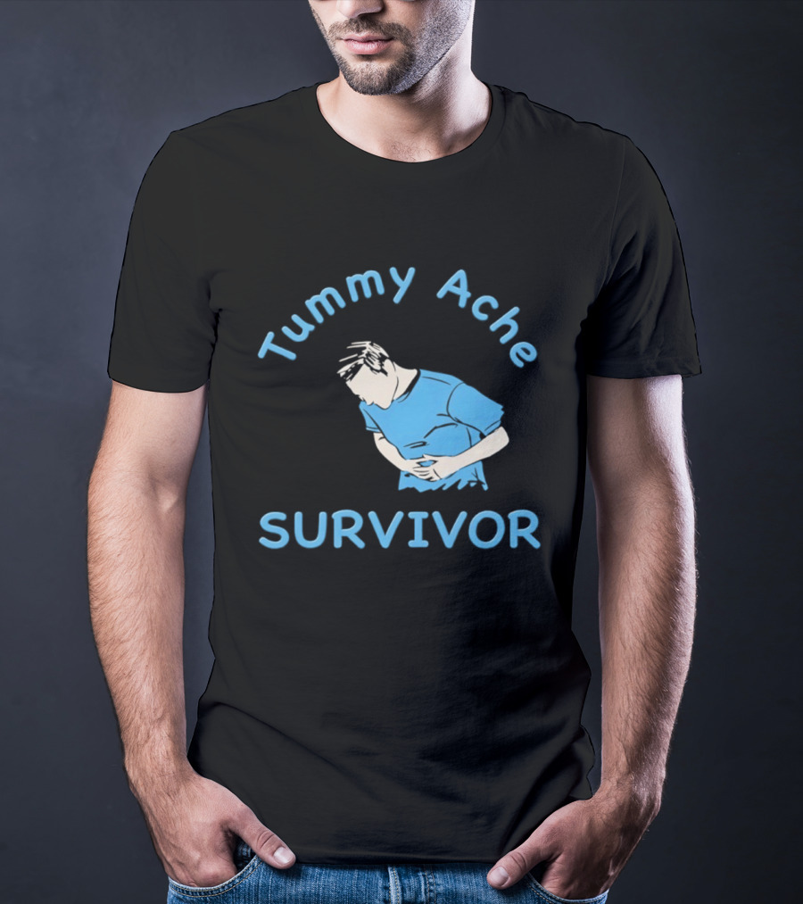 Tummy Ache Survivor Blue Figure T-Shirt