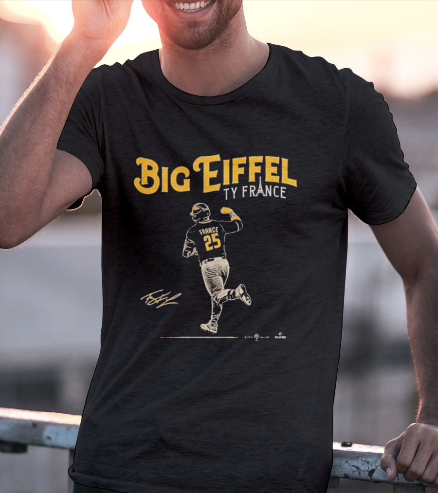 Big Eiffel Ty France 25 Baseball Player T-Shirt