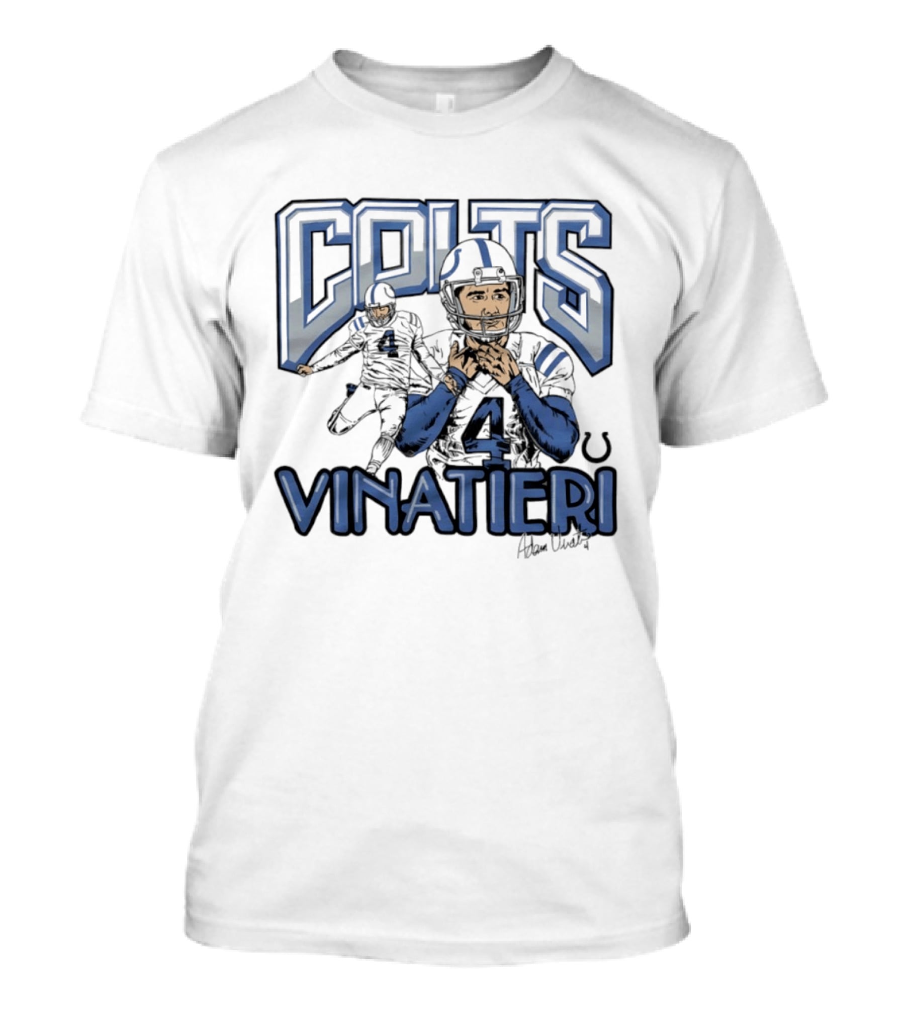 Indianapolis Colts Adam Vinatieri Football Number 4 Fan Gear T-Shirt