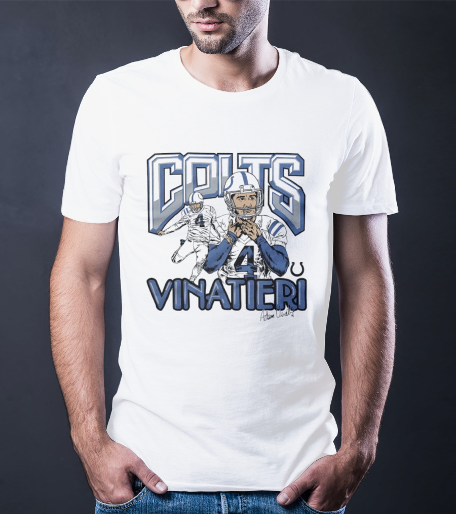Indianapolis Colts Adam Vinatieri Football Number 4 Fan Gear T-Shirt