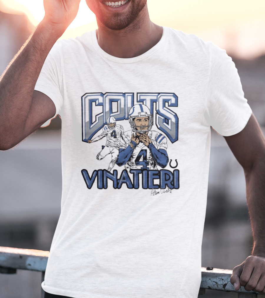 Indianapolis Colts Adam Vinatieri Football Number 4 Fan Gear T-Shirt