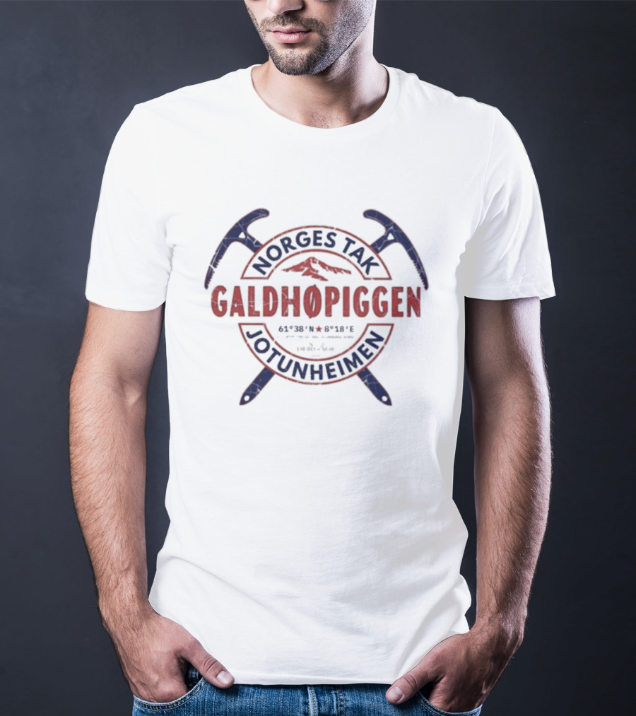 Norges Tak Galdhøpiggen Jotunheimen Norway Mountain Climbing T-Shirt