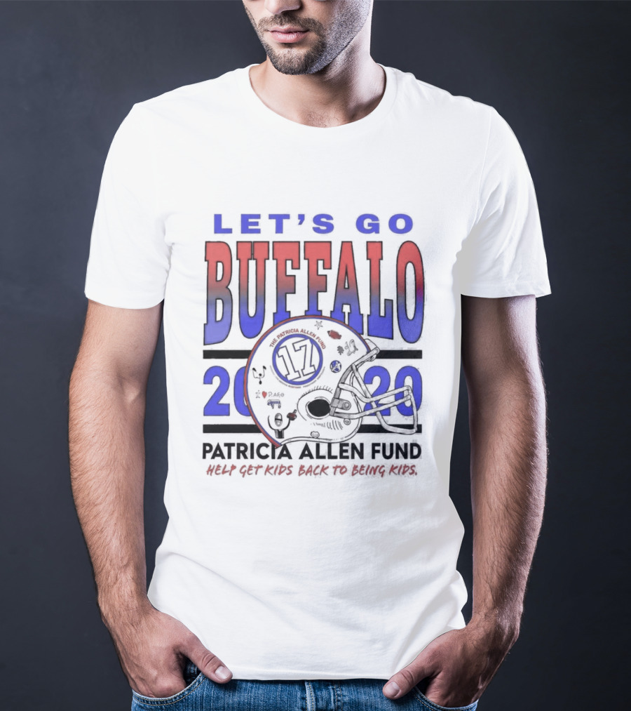 Let's Go Buffalo Patricia Allen Fund 2020 17 Helmet T-Shirt