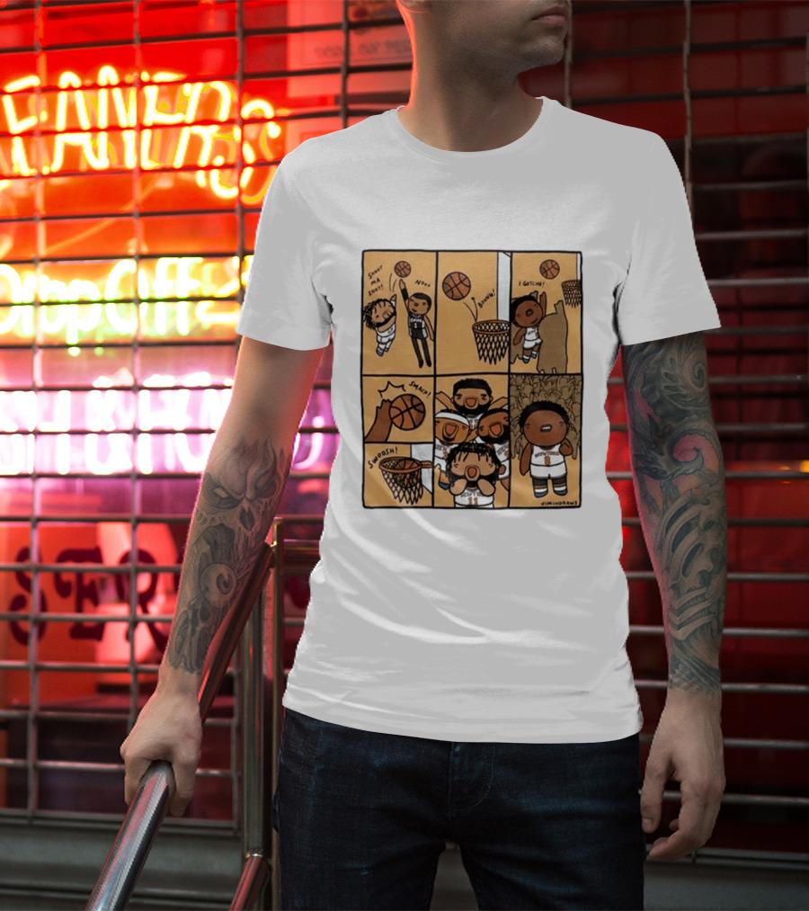 Jimindraws Karl Anthony Towns New York Knicks Comic Style Basketball Fun T-Shirt