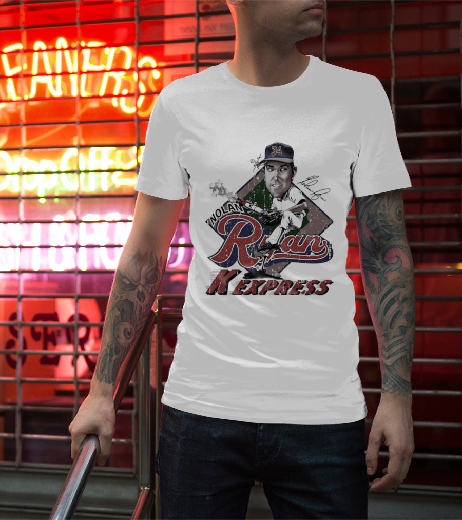 Nolan Ryan Texas Rangers Bruce Stark 34 K Express T-Shirt