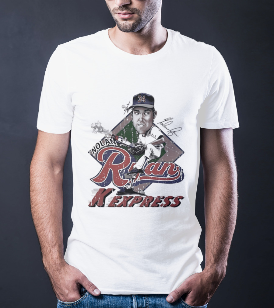 Nolan Ryan Texas Rangers Bruce Stark 34 K Express T-Shirt