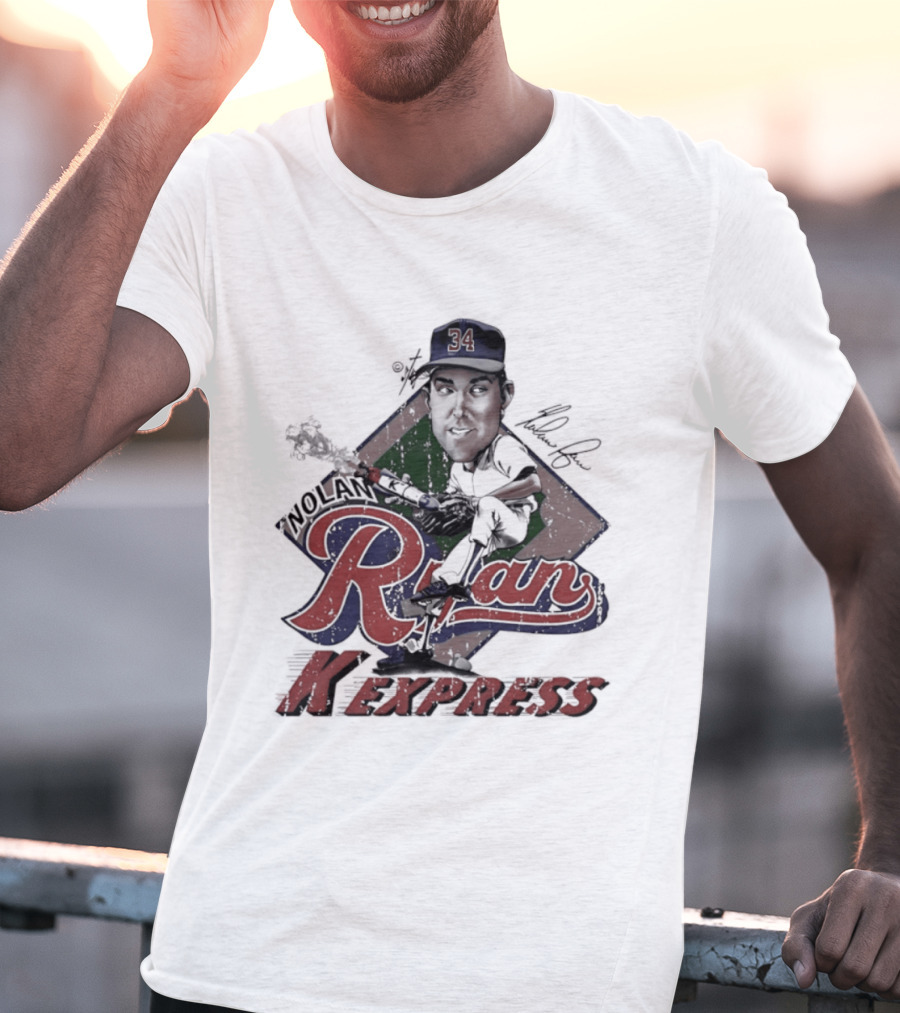 Nolan Ryan Texas Rangers Bruce Stark 34 K Express T-Shirt