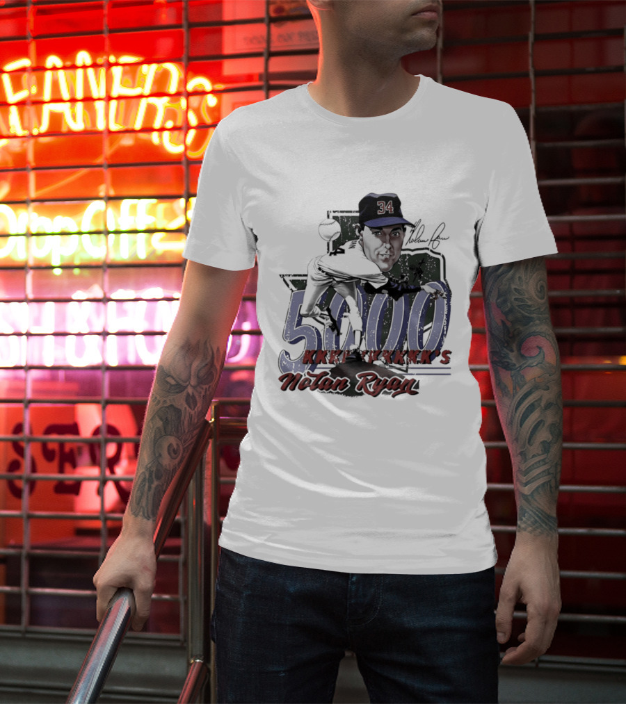 Nolan Ryan 5000 Strikeouts Texas Rangers Bruce Stark T-Shirt