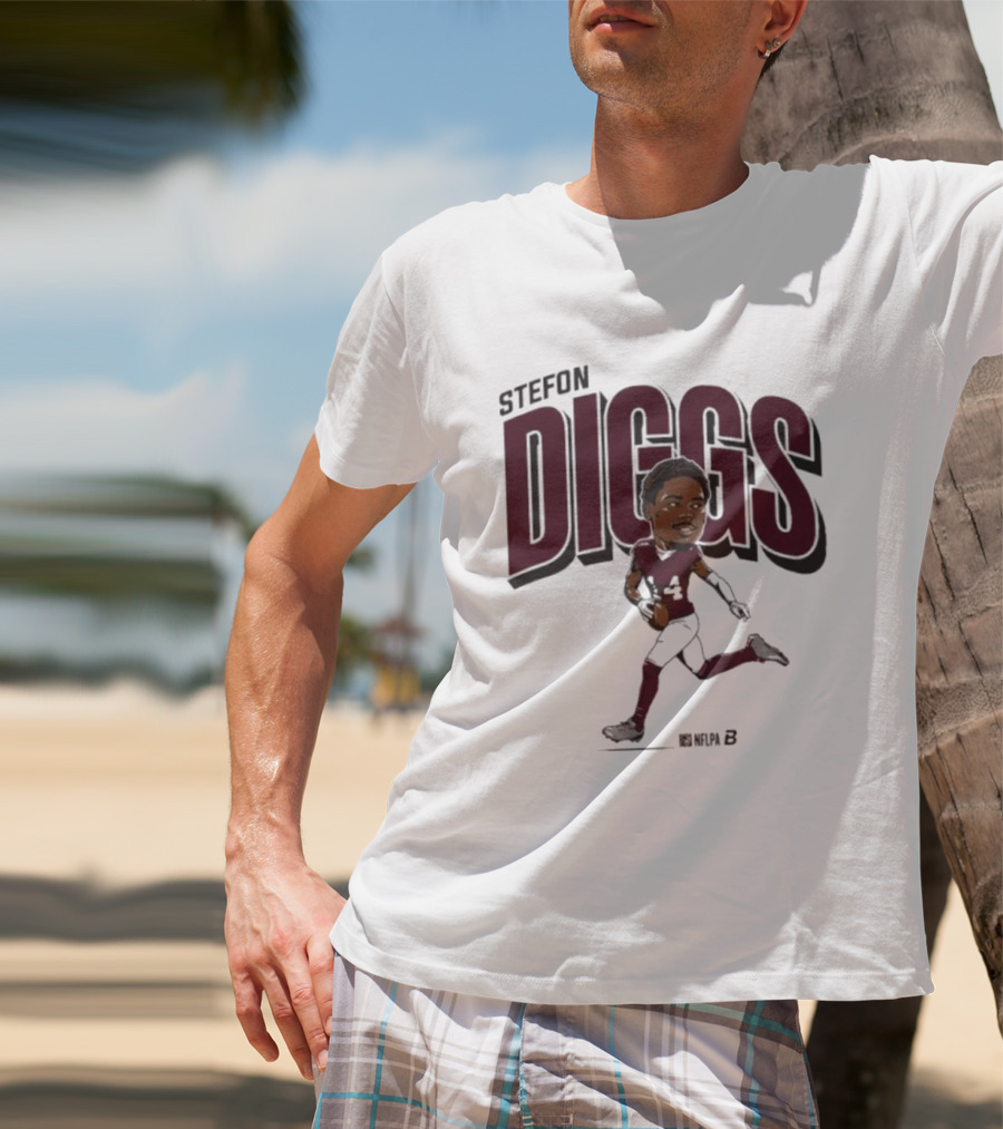 Stefon Diggs Caricature Football Art By Duna B T-Shirt