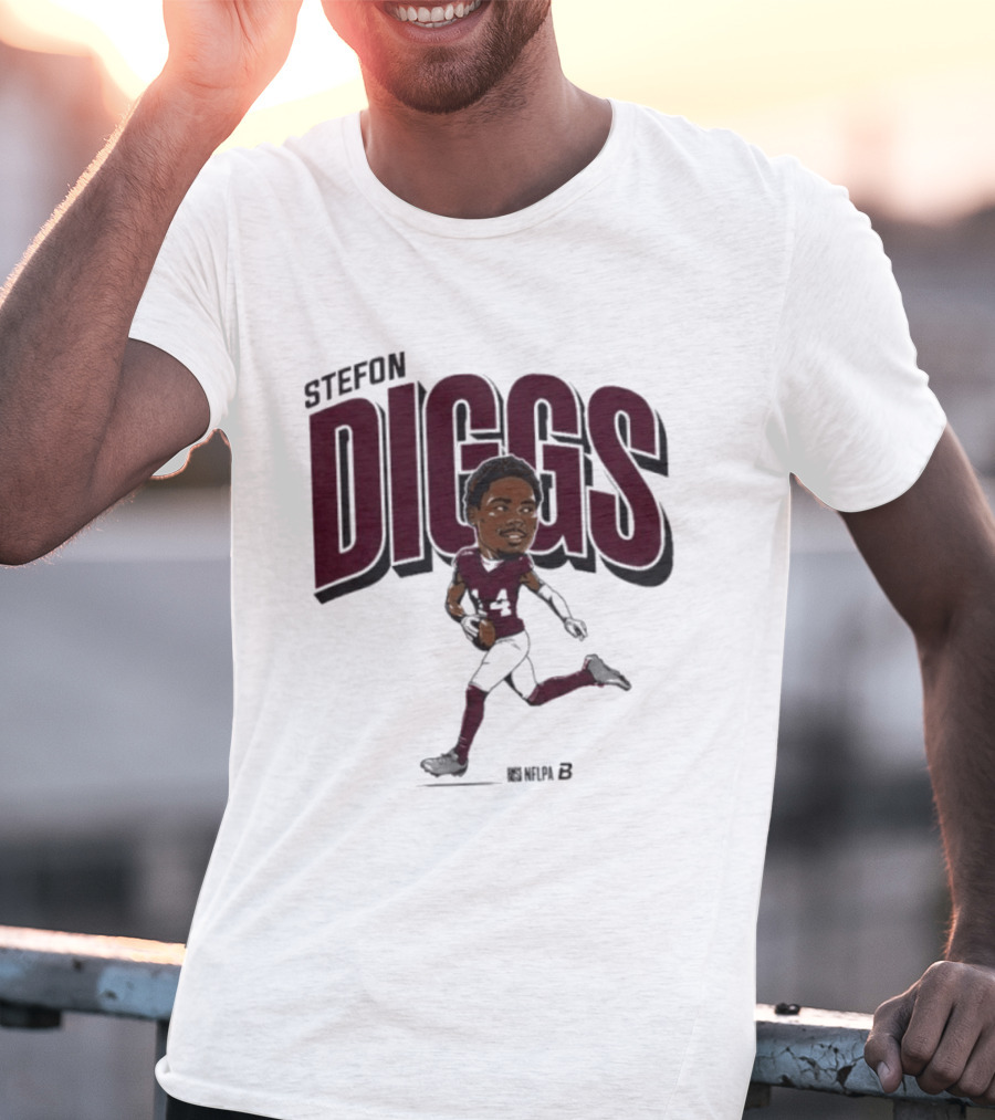 Stefon Diggs Caricature Football Art By Duna B T-Shirt