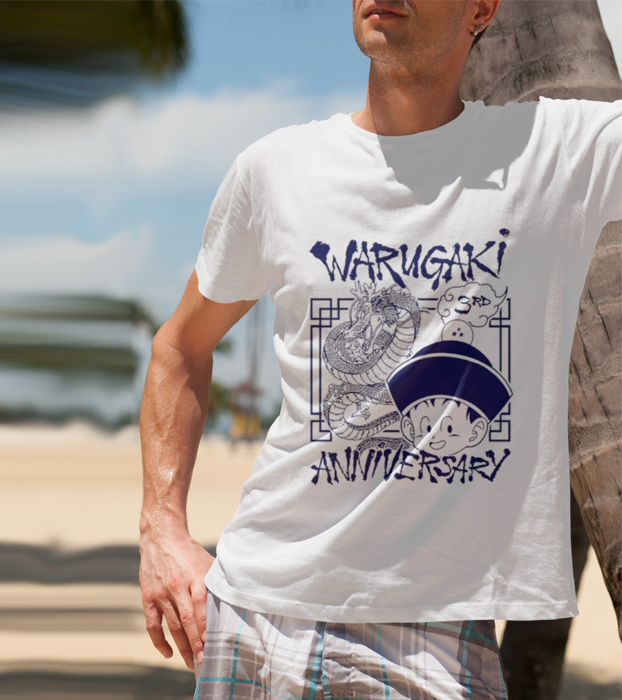 Warugaki 3th Anniversary With Dragon And Child In Blue T-Shirt