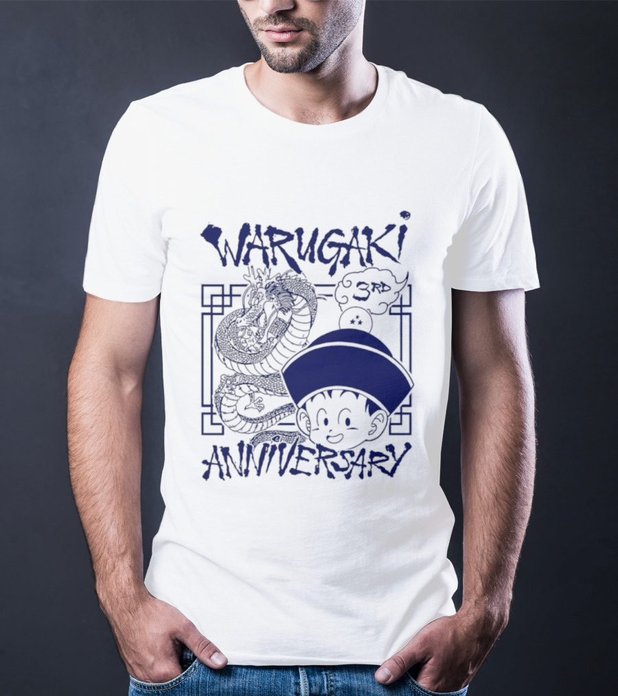 Warugaki 3th Anniversary With Dragon And Child In Blue T-Shirt