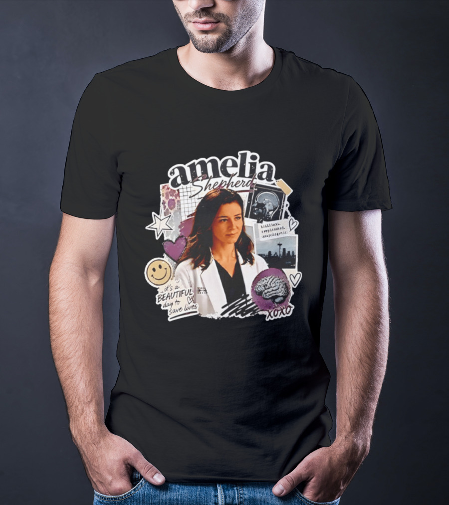 Amelia Shepherd Brilliant Complicated Unapologetic Beautiful Day To Save Lives Seattle Doctor T-Shirt