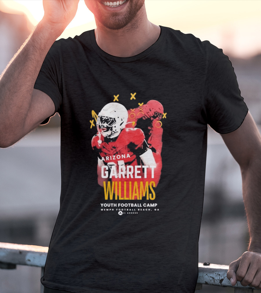 Arizona Garrett Williams Youth Football Camp 2026 Memphis Beach CA Annual Access T-Shirt