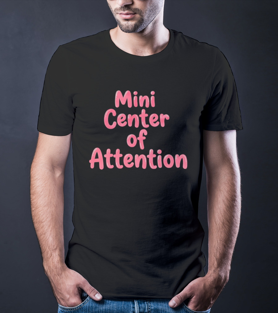 Mini Center Of Attention Pink Bubble Letters T-Shirt