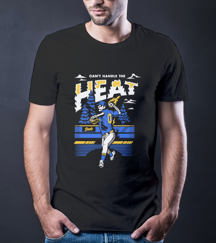Can't Handle The Heat Baseball Skeleton Seattle Mariners T-Shirt