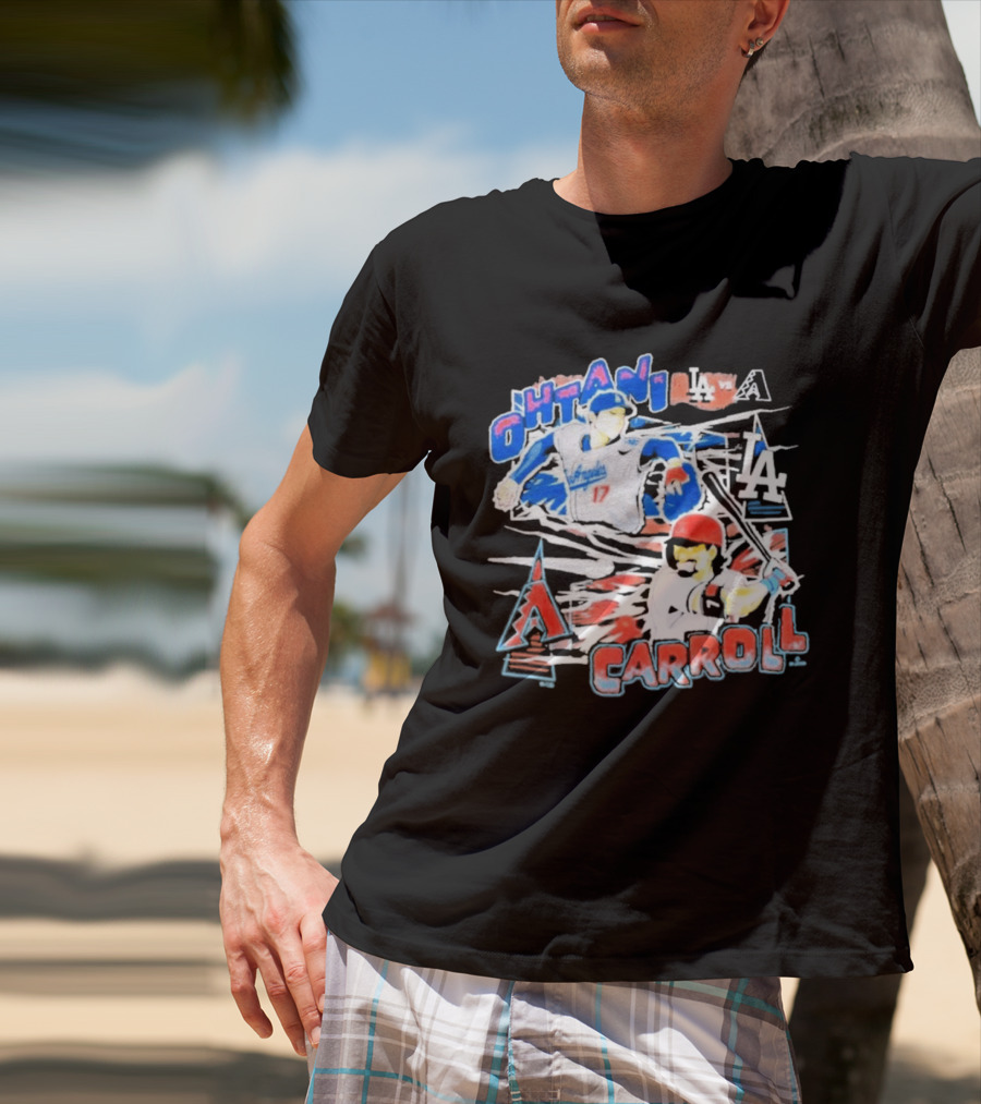 Ohtani Carroll Dodgers Angels Baseball T-Shirt