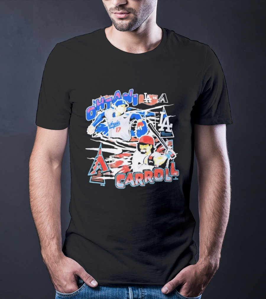 Ohtani Carroll Dodgers Angels Baseball T-Shirt