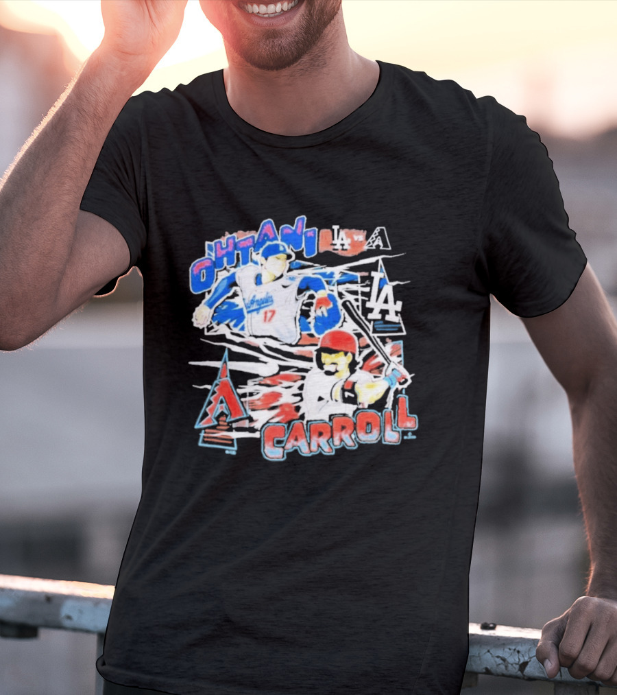 Ohtani Carroll Dodgers Angels Baseball T-Shirt