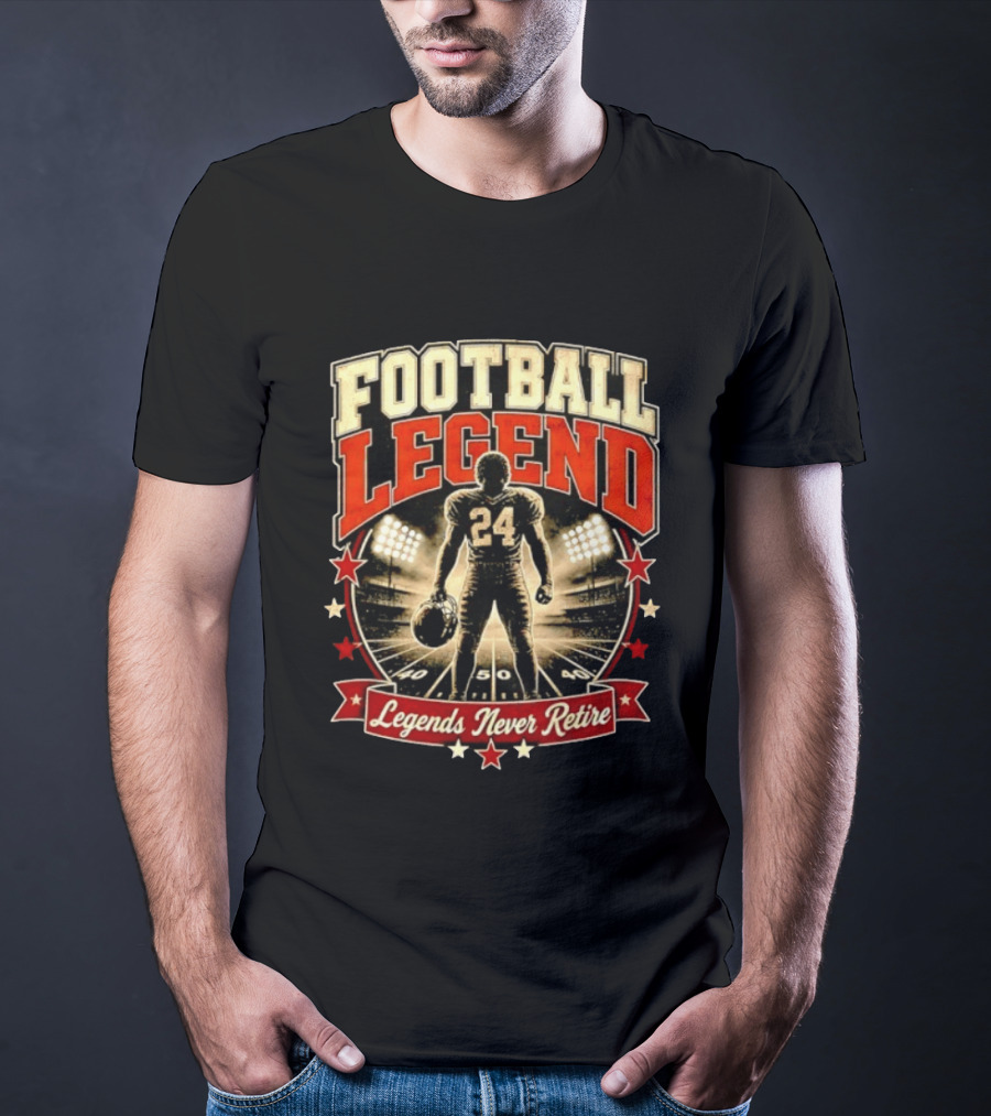 Football Legend 24 Legends Never Retire Stadium Stars T-Shirt