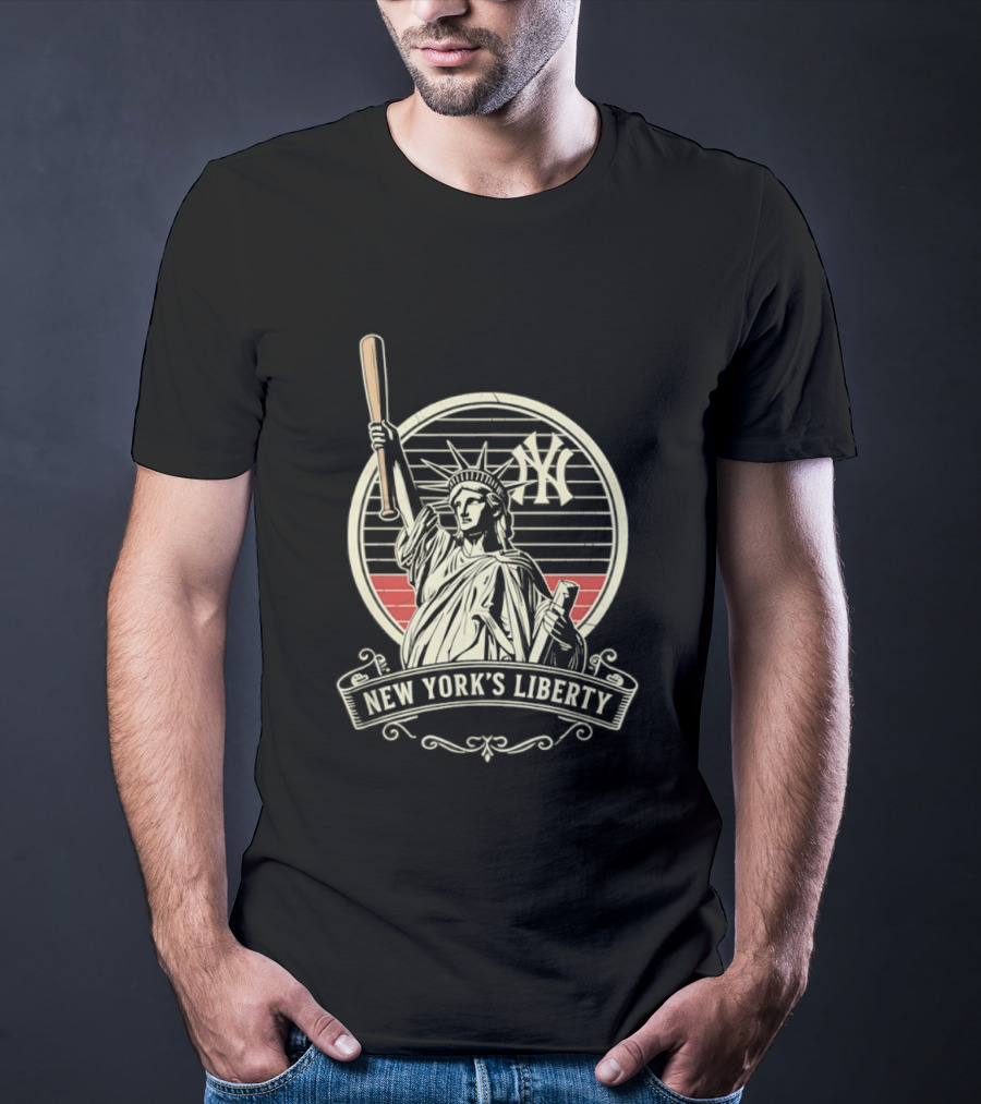 New York Yankees MLB Lady Liberty Bat T-Shirt