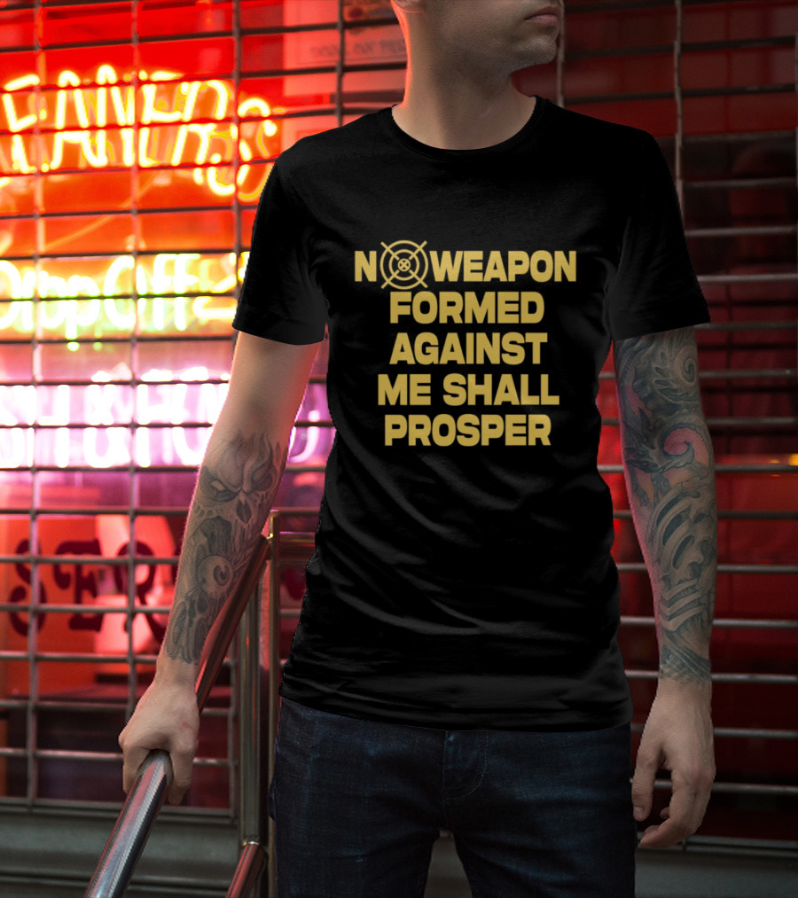 No Weapon Formed Against Me Shall Prosper Target Symbol Empowerment T-Shirt