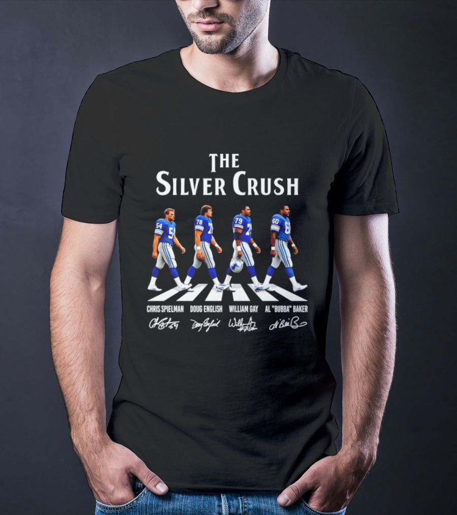 The Silver Crush Chris Spielman Doug English William Gay Al Bubba Baker Detroit Lions NFL Players Signatures T-Shirt