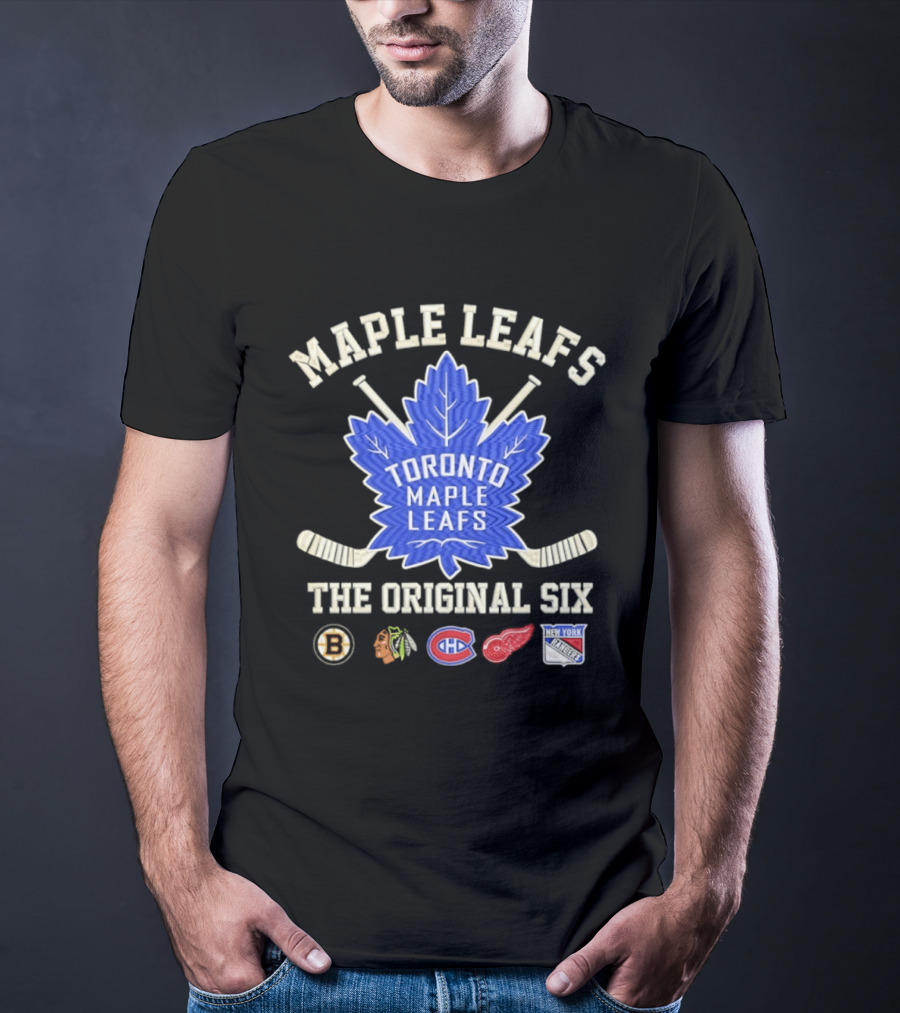 Toronto Maple Leafs The Original Six NHL Hockey Teams Logos T-Shirt