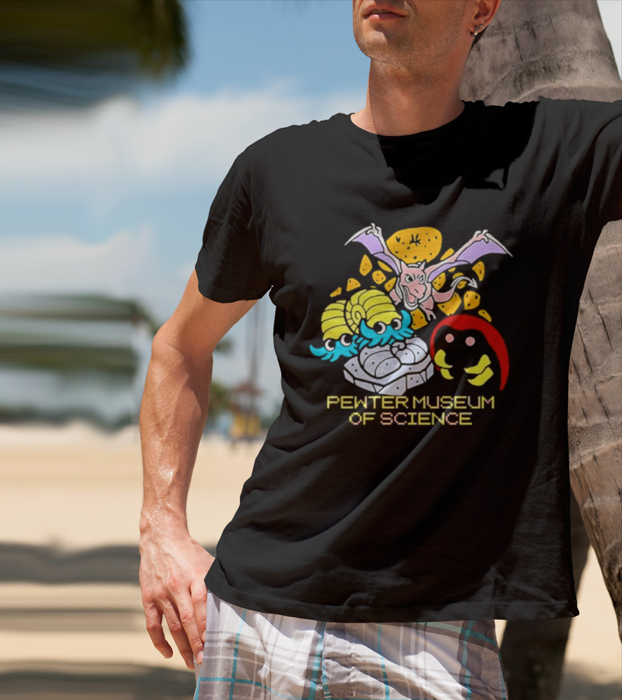 Pewter Museum Of Science Kabuto Omanyte Aerodactyl Fossils T-Shirt