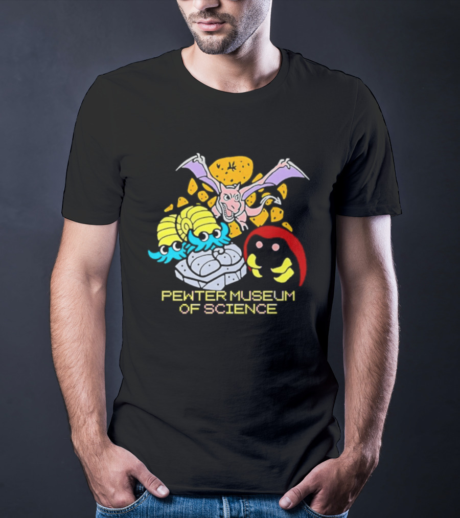 Pewter Museum Of Science Kabuto Omanyte Aerodactyl Fossils T-Shirt