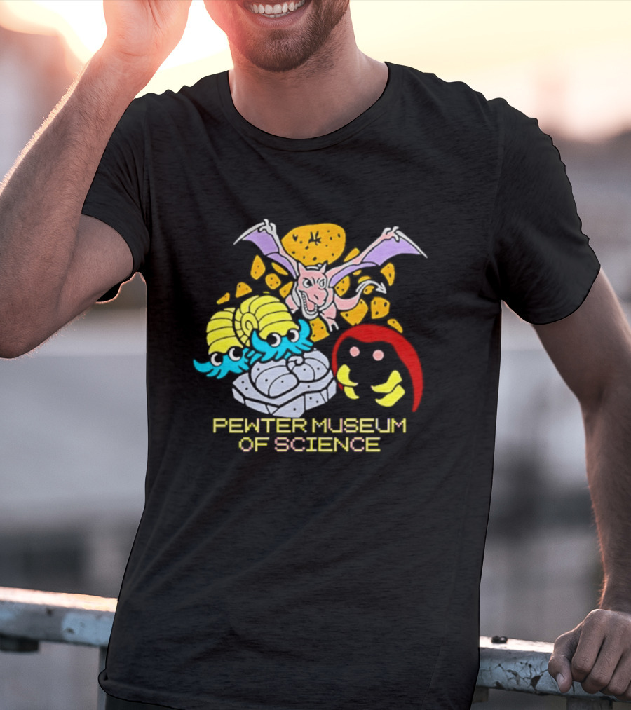Pewter Museum Of Science Kabuto Omanyte Aerodactyl Fossils T-Shirt