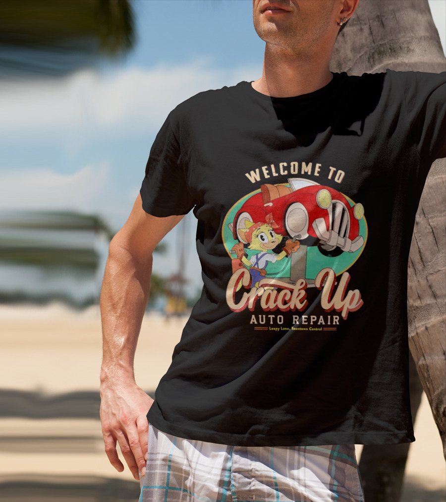 Welcome To Crack Up Auto Repair Happy Lane Towtown Cougars T-Shirt