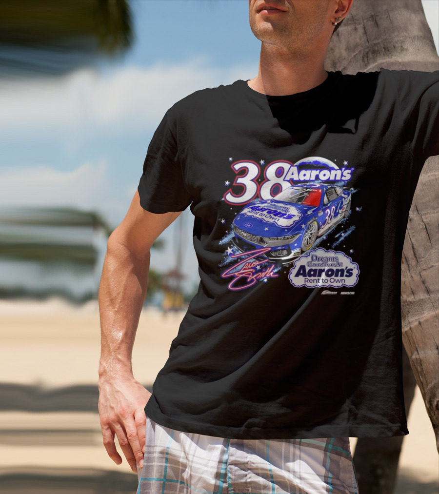 Zane Smith 38 Aaron's Dreams Come True Rent To Own Racing Car T-Shirt