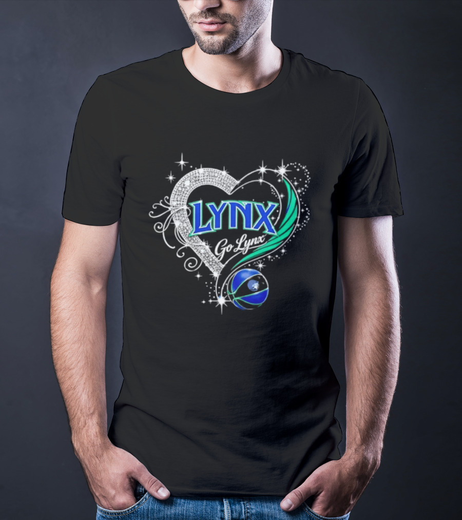 Lynx Go Lynx Minnesota Lynx WNBA Basketball Heart Stars T-Shirt