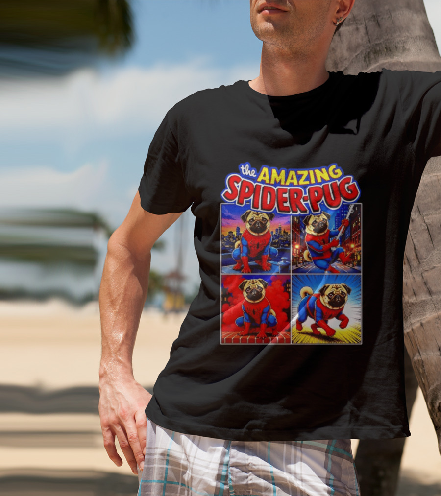 The Amazing Spider Pug Marvel Spider Man Parody Comic T-Shirt