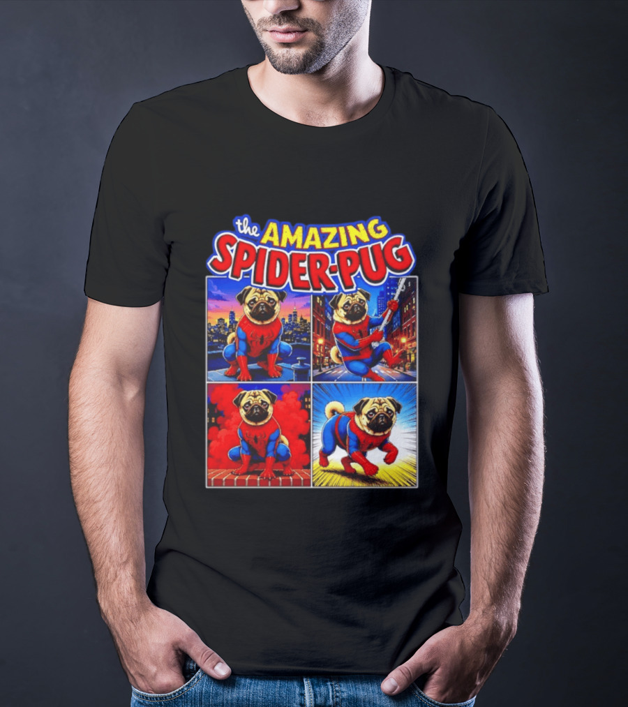 The Amazing Spider Pug Marvel Spider Man Parody Comic T-Shirt