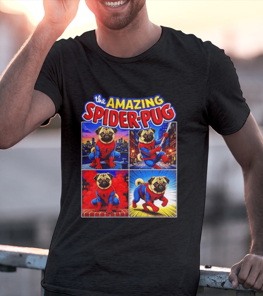 The Amazing Spider Pug Marvel Spider Man Parody Comic T-Shirt