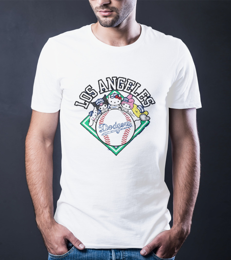 Los Angeles Dodgers Hello Kitty Friends Night Characters T-Shirt