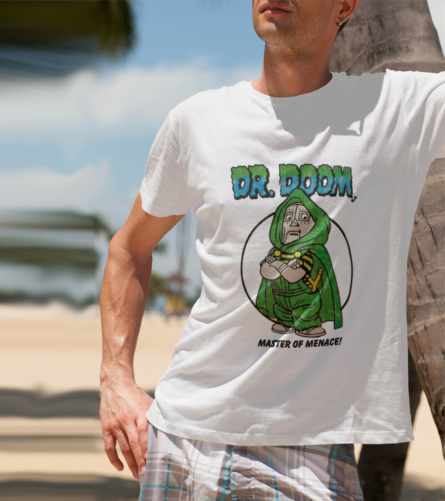 Dr Doom Master Of Menace Green Cloak Comic Style Villain T-Shirt