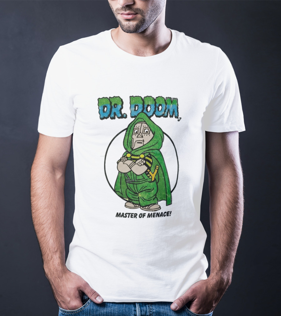 Dr Doom Master Of Menace Green Cloak Comic Style Villain T-Shirt