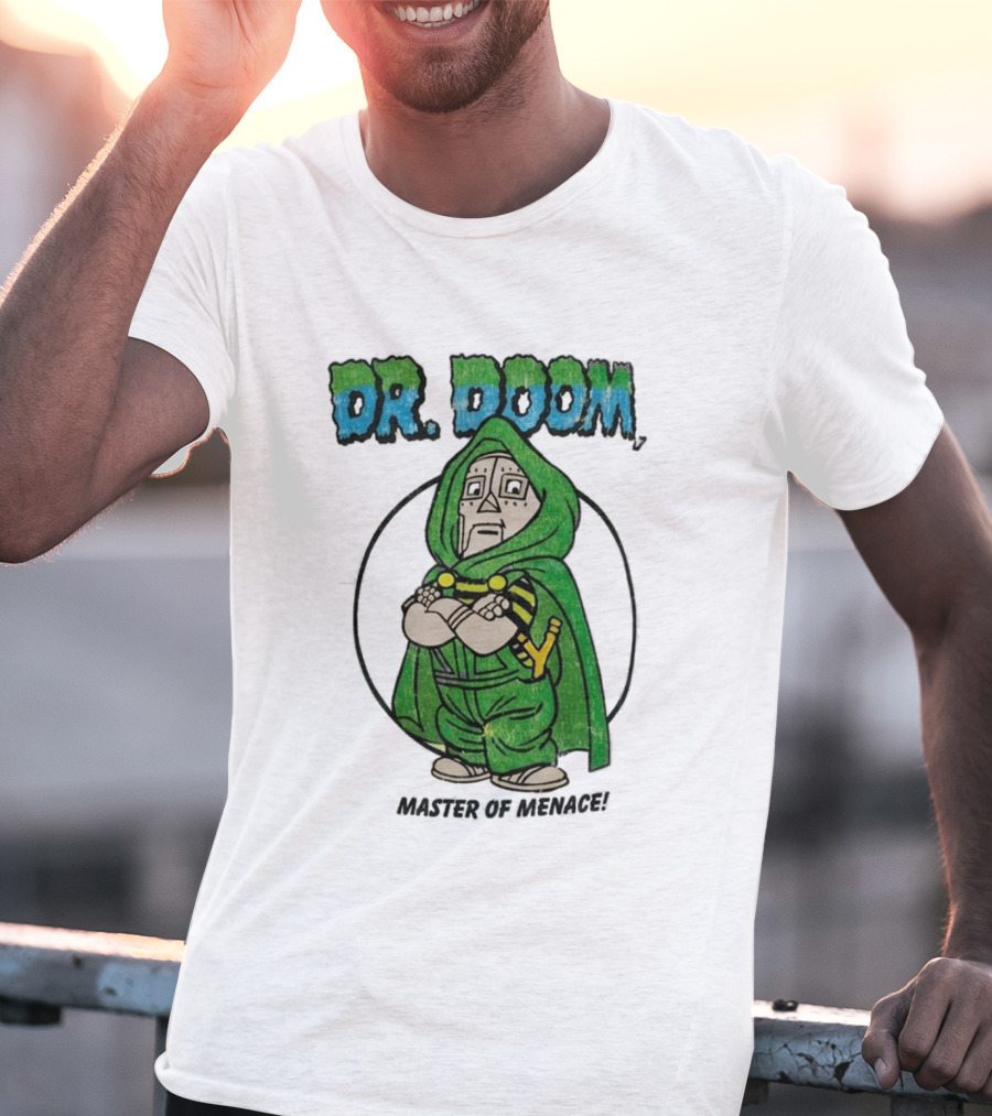 Dr Doom Master Of Menace Green Cloak Comic Style Villain T-Shirt
