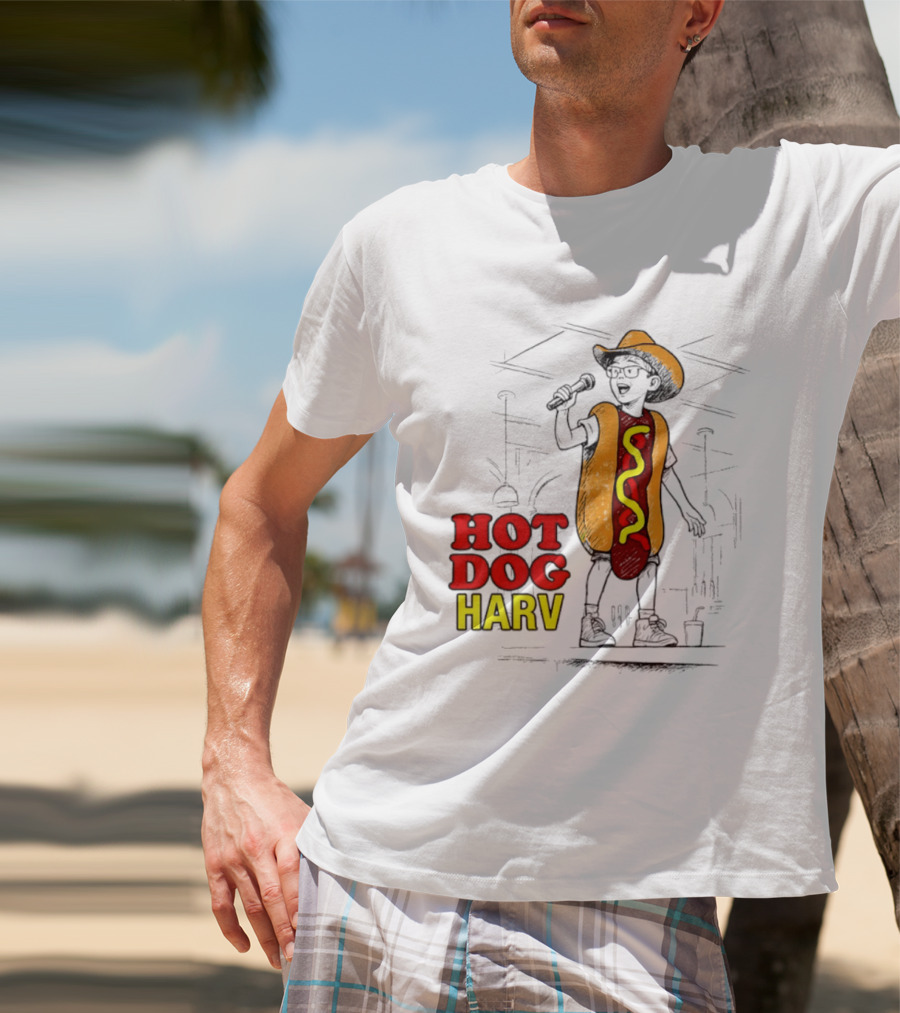 HOT DOG HARV Costume Stage Microphone Cowboy Hat T-Shirt