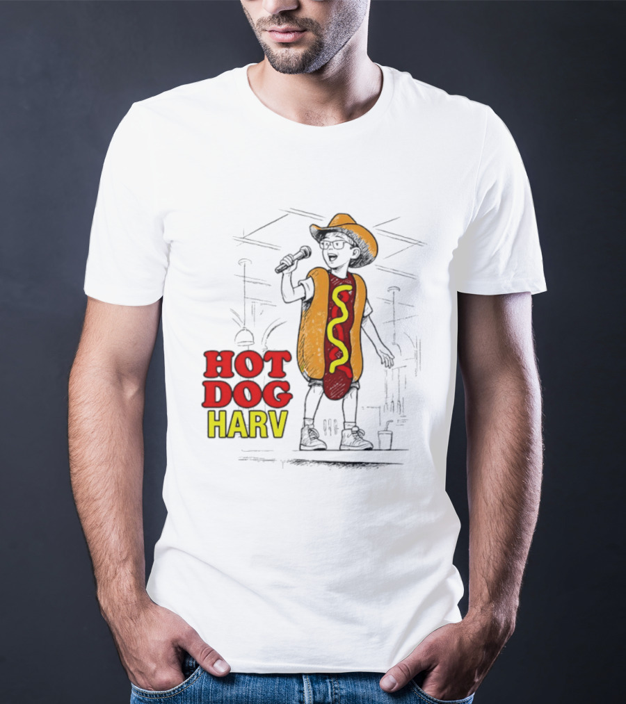 HOT DOG HARV Costume Stage Microphone Cowboy Hat T-Shirt