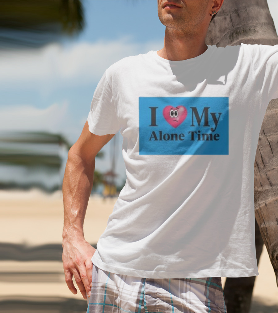I Heart My Alone Time With Pink Heart Eyes T-Shirt